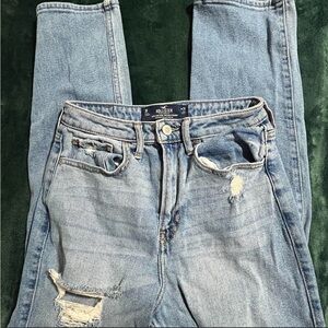 Hollister Faded Light Blue Distressed High-Rise Jeans